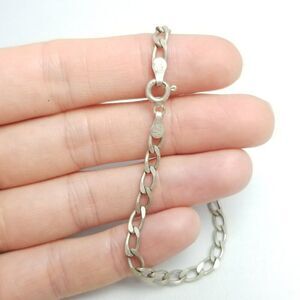 Vintage Sterling Silver Chain Bracelet, Made in Italy, 7 Inches Long, Estate